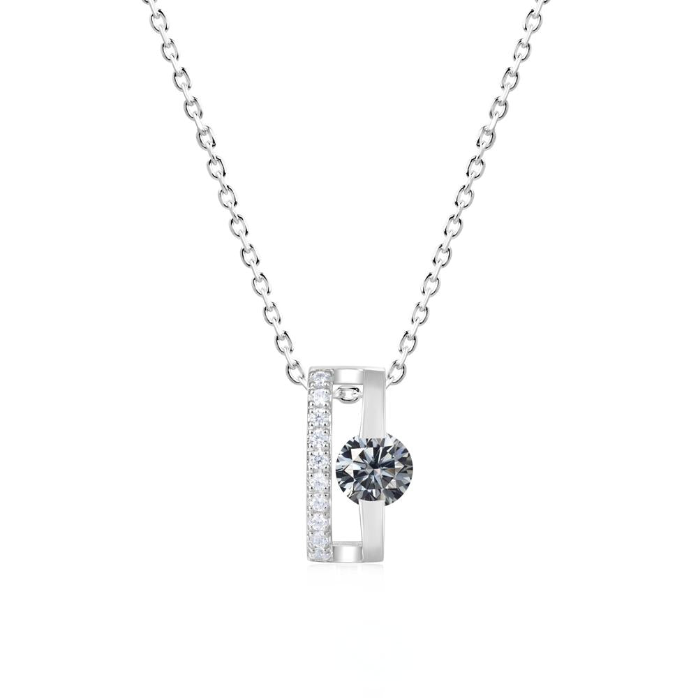 Open Hollow Modern Amethyst Necklace - LUO Jewelry #gemstone_Grey Moissanite