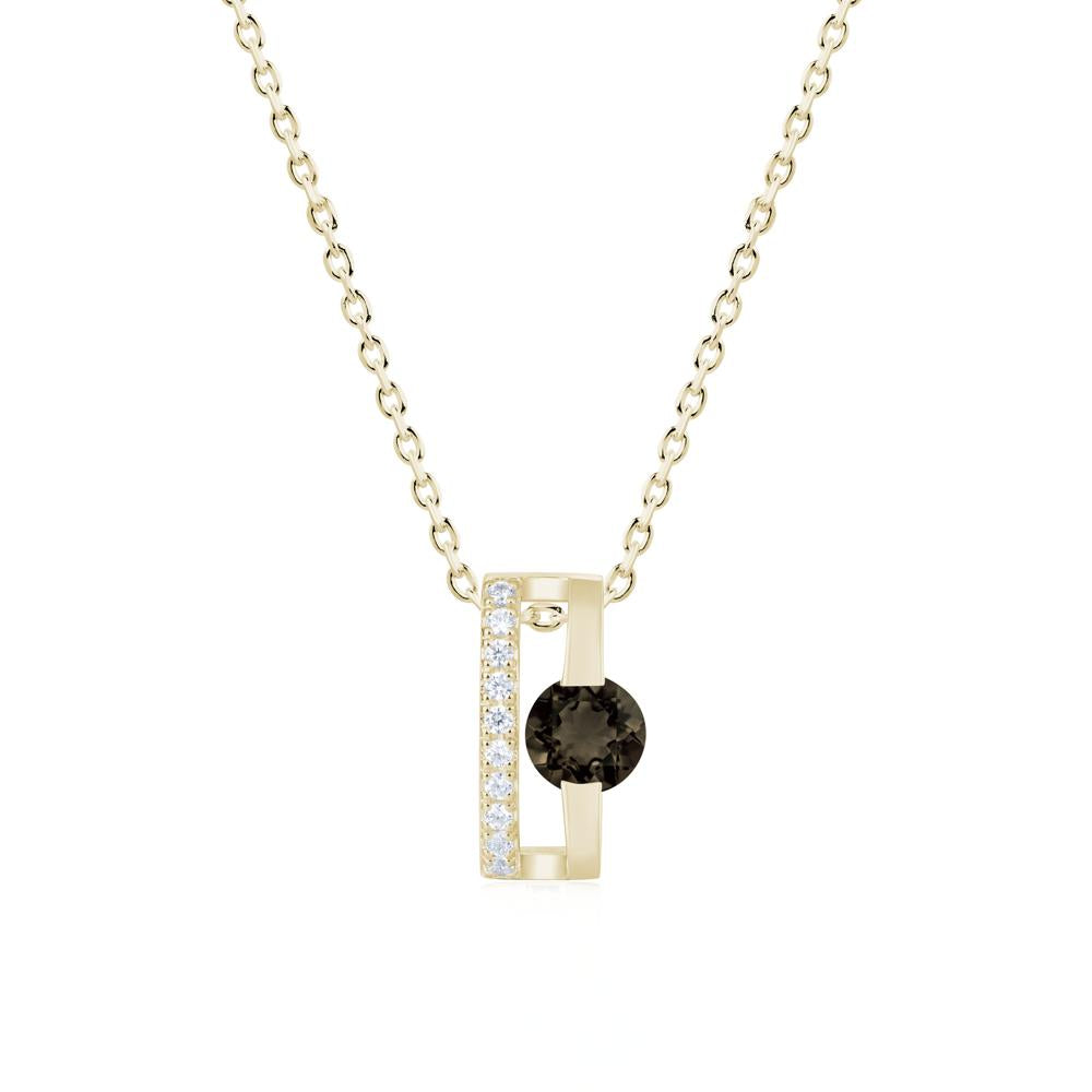 Open Hollow Modern Amethyst Necklace - LUO Jewelry #gemstone_Smoky Quartz