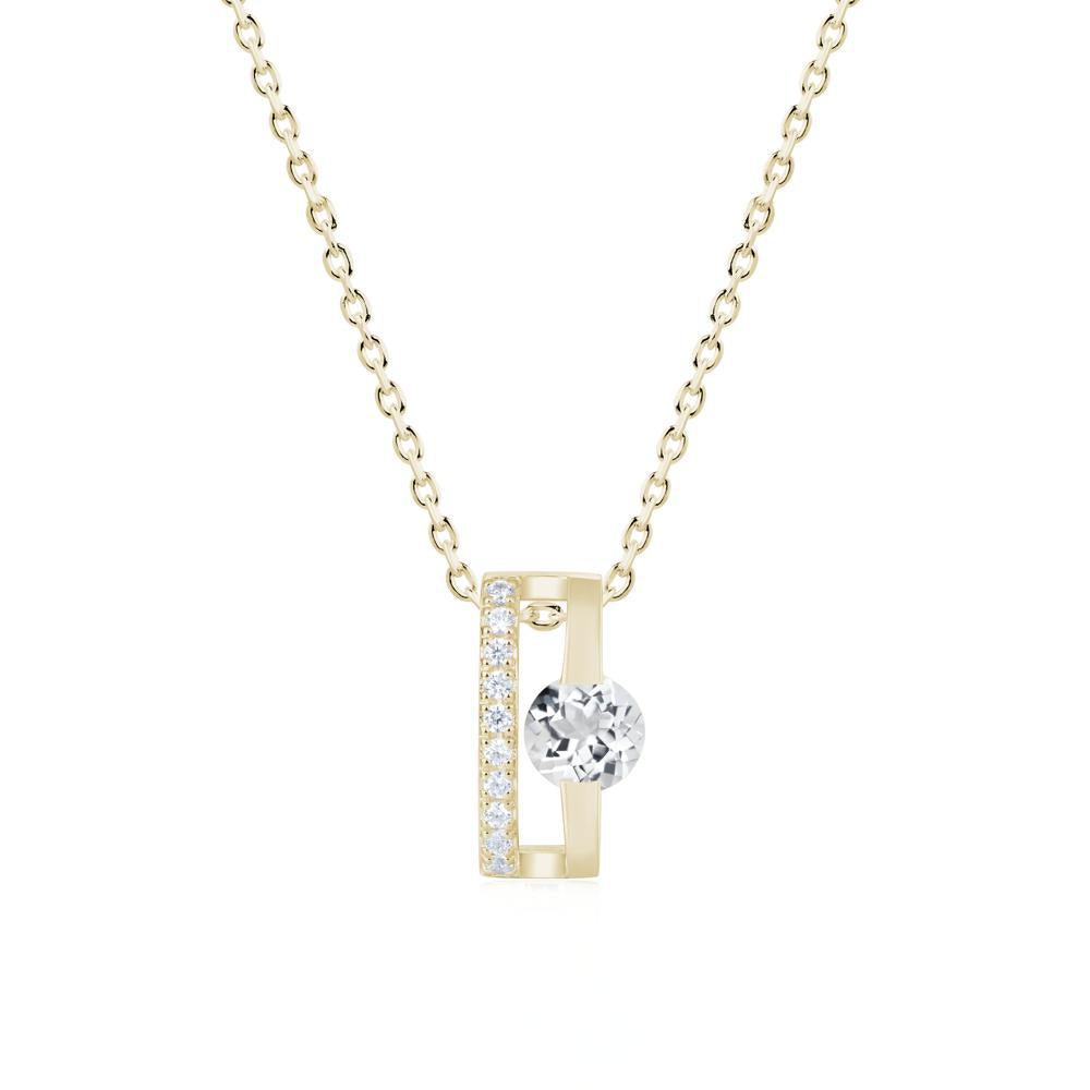 Open Hollow Modern Amethyst Necklace - LUO Jewelry #gemstone_White Topaz