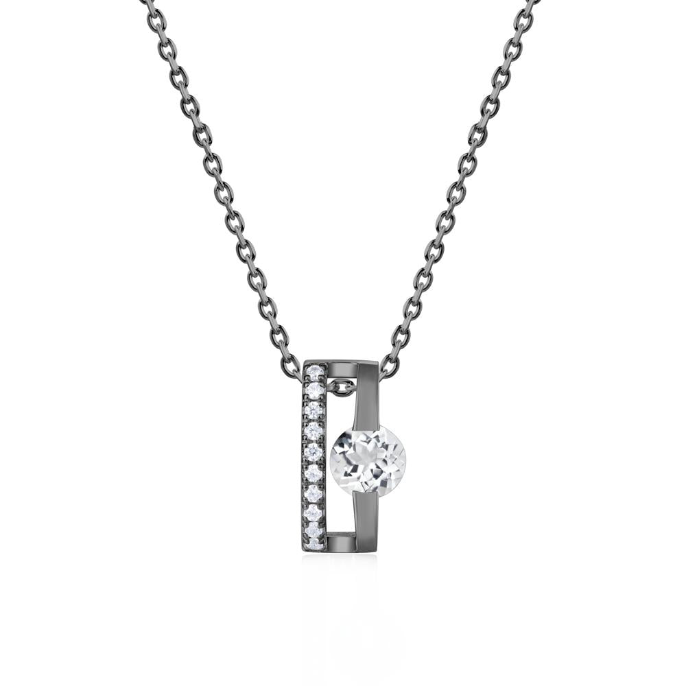 Open Hollow Modern Amethyst Necklace - LUO Jewelry #gemstone_White Topaz