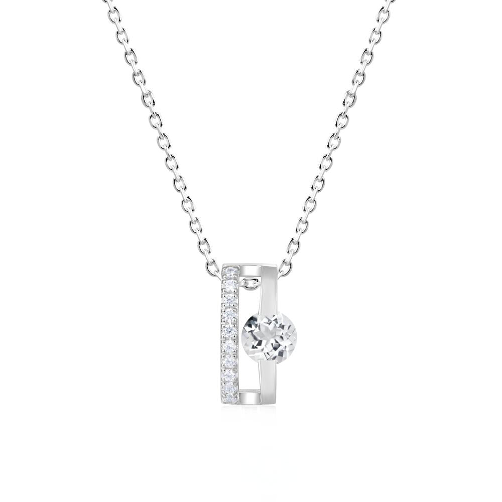 Open Hollow Modern Amethyst Necklace - LUO Jewelry #gemstone_White Topaz