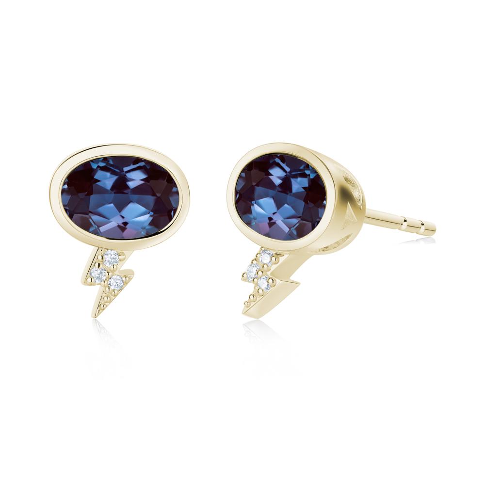 Lightning Oval Cut Garnet Stud Earrings - LUO Jewelry #gemstone_Alexandrite