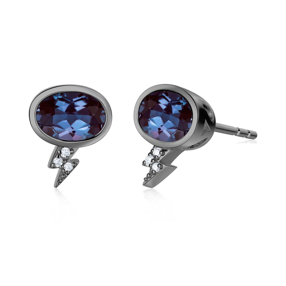 Lightning Oval Cut Garnet Stud Earrings - LUO Jewelry #gemstone_Alexandrite
