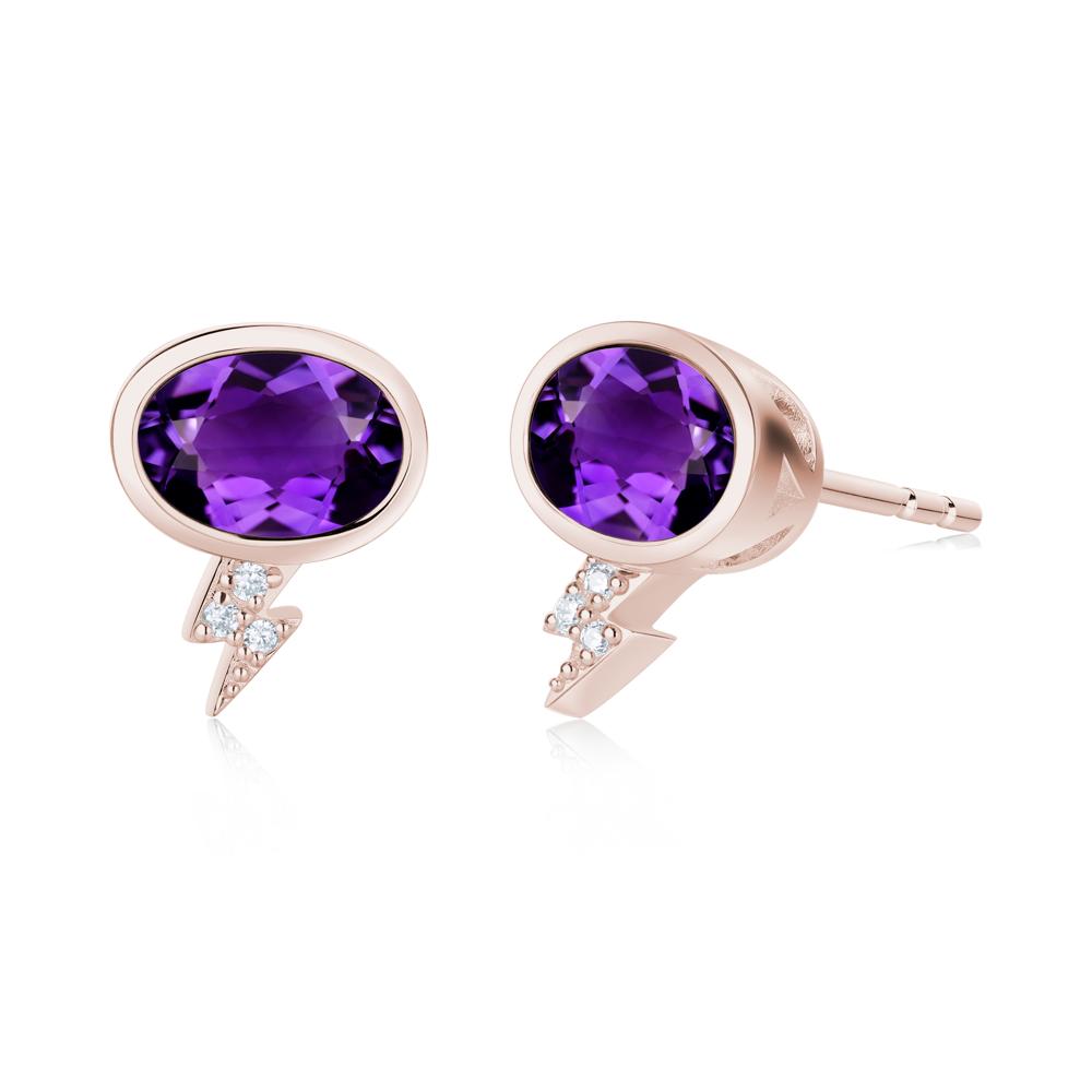 Lightning Oval Cut Garnet Stud Earrings - LUO Jewelry #gemstone_Amethyst