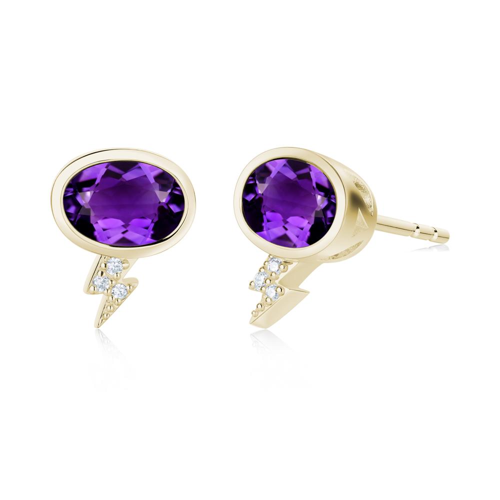 Lightning Oval Cut Garnet Stud Earrings - LUO Jewelry #gemstone_Amethyst