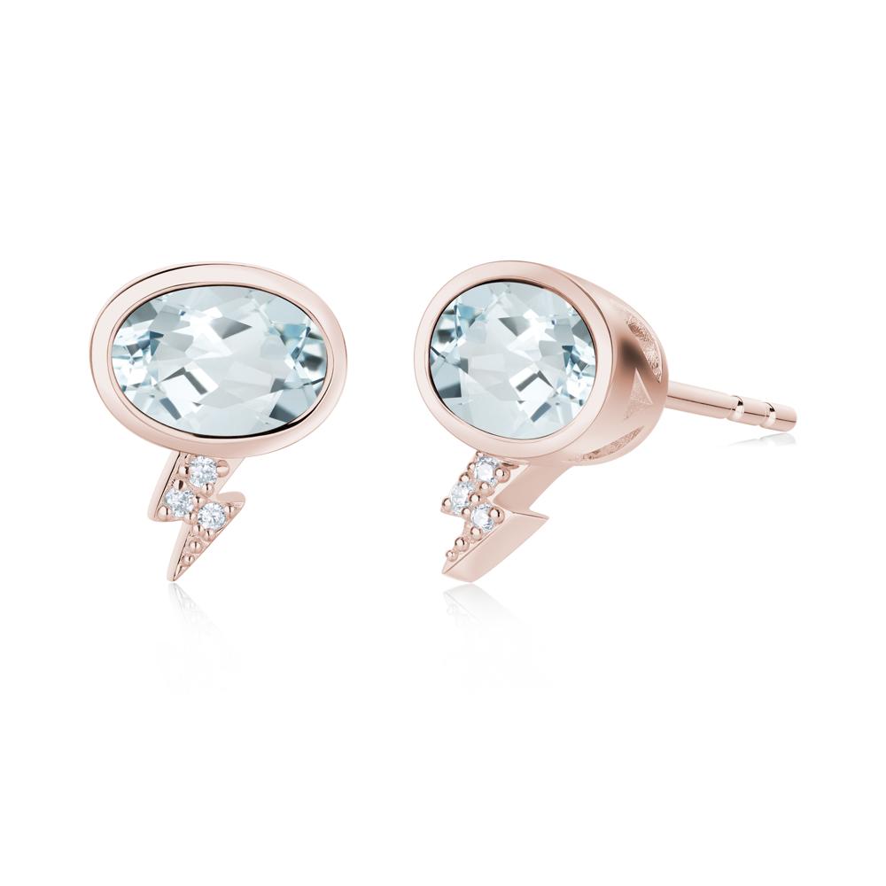 Lightning Oval Cut Garnet Stud Earrings - LUO Jewelry #gemstone_Aquamarine