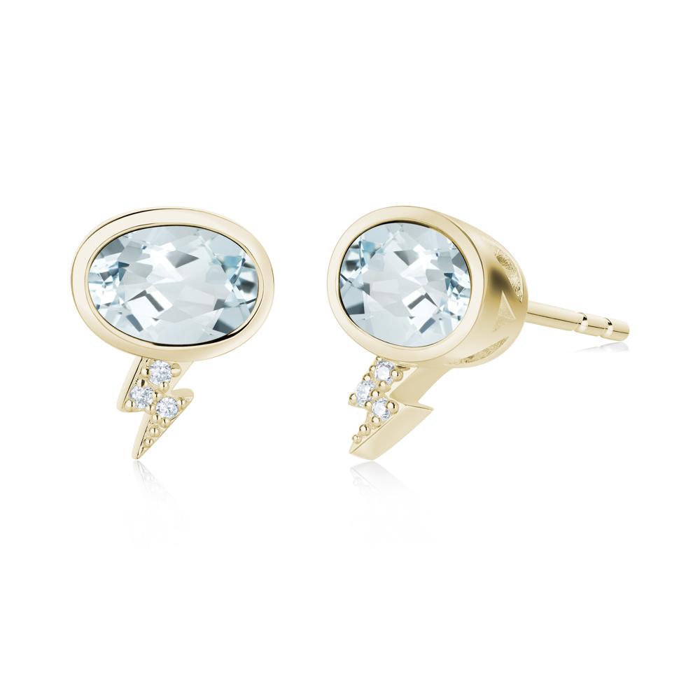 Lightning Oval Cut Garnet Stud Earrings - LUO Jewelry #gemstone_Aquamarine