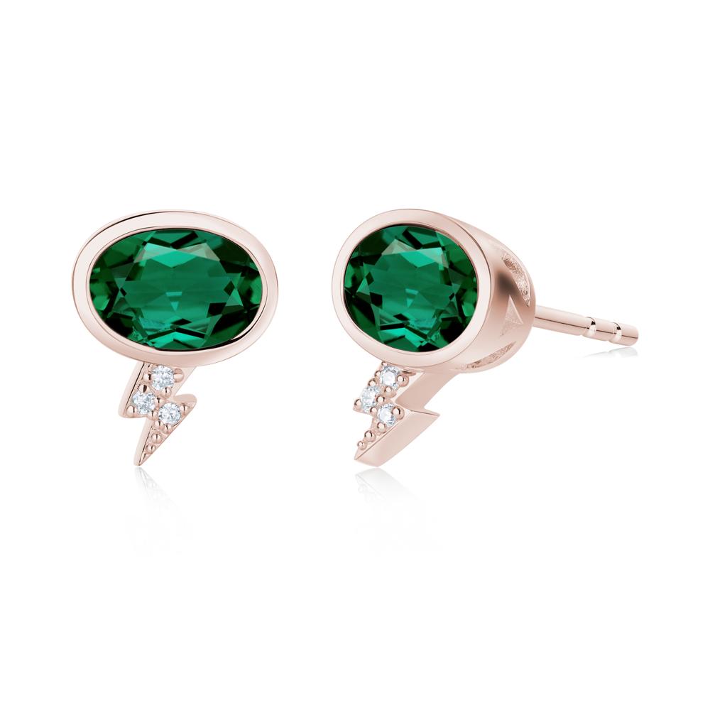 Lightning Oval Cut Garnet Stud Earrings - LUO Jewelry #gemstone_Emerald
