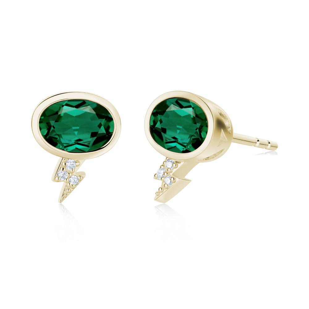 Lightning Oval Cut Garnet Stud Earrings - LUO Jewelry #gemstone_Emerald
