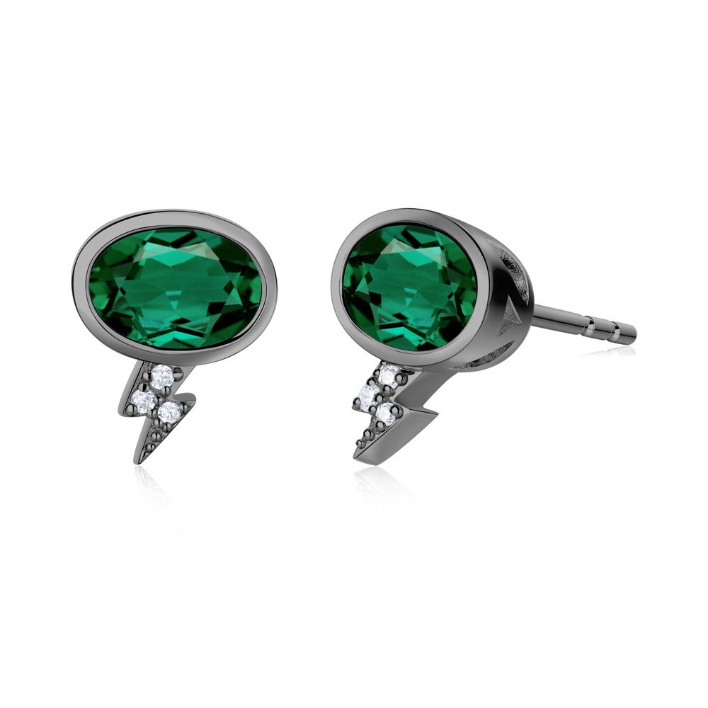 Lightning Oval Cut Garnet Stud Earrings - LUO Jewelry #gemstone_Emerald