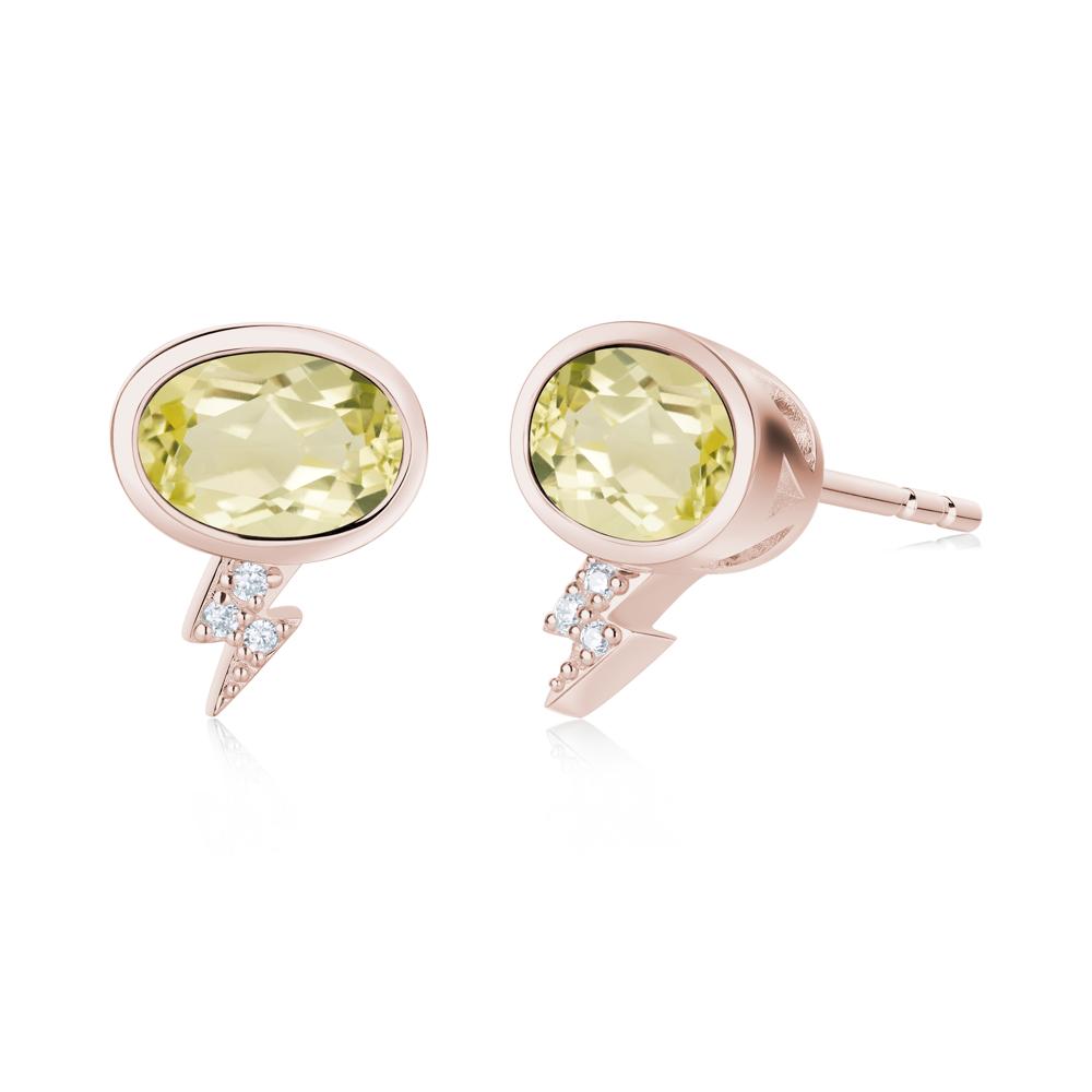 Lightning Oval Cut Garnet Stud Earrings - LUO Jewelry #gemstone_Lemon Quartz