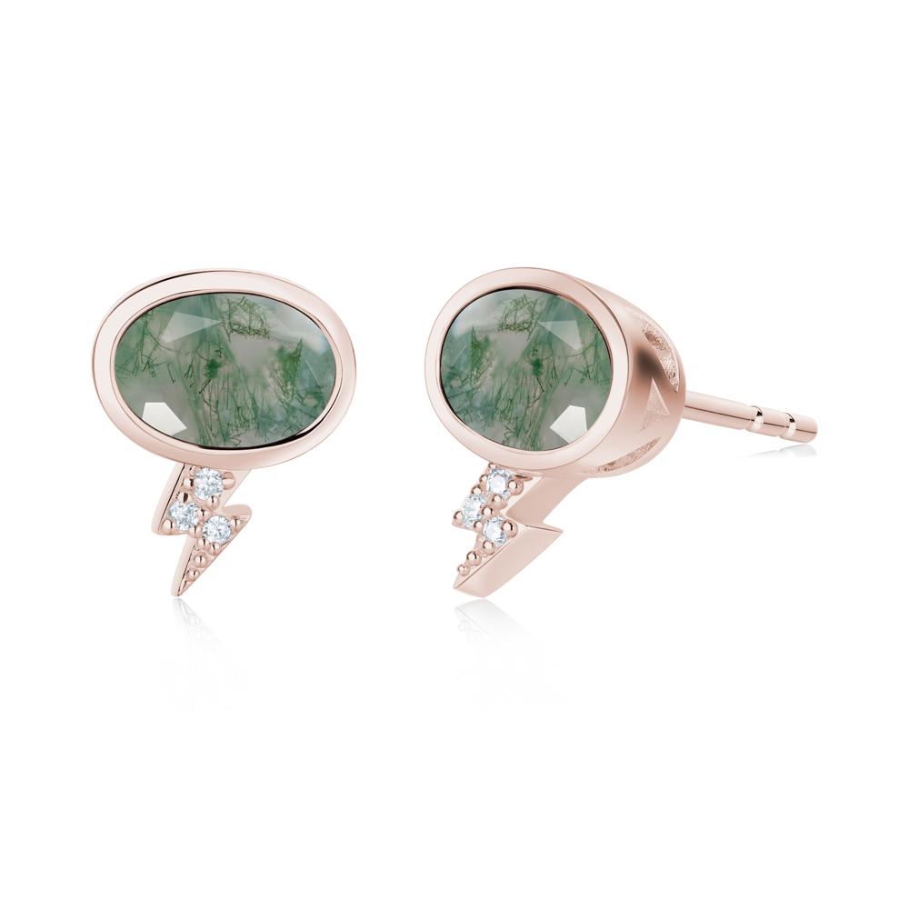Lightning Oval Cut Garnet Stud Earrings - LUO Jewelry #gemstone_Moss Agate