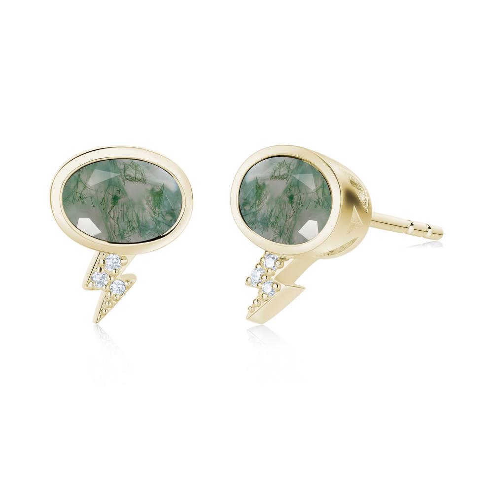Lightning Oval Cut Garnet Stud Earrings - LUO Jewelry #gemstone_Moss Agate