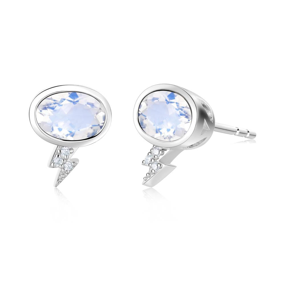Lightning Oval Cut Garnet Stud Earrings - LUO Jewelry #gemstone_Moonstone