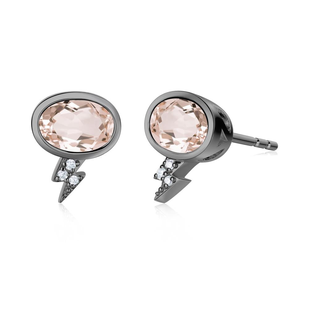 Lightning Oval Cut Garnet Stud Earrings - LUO Jewelry #gemstone_Morganite