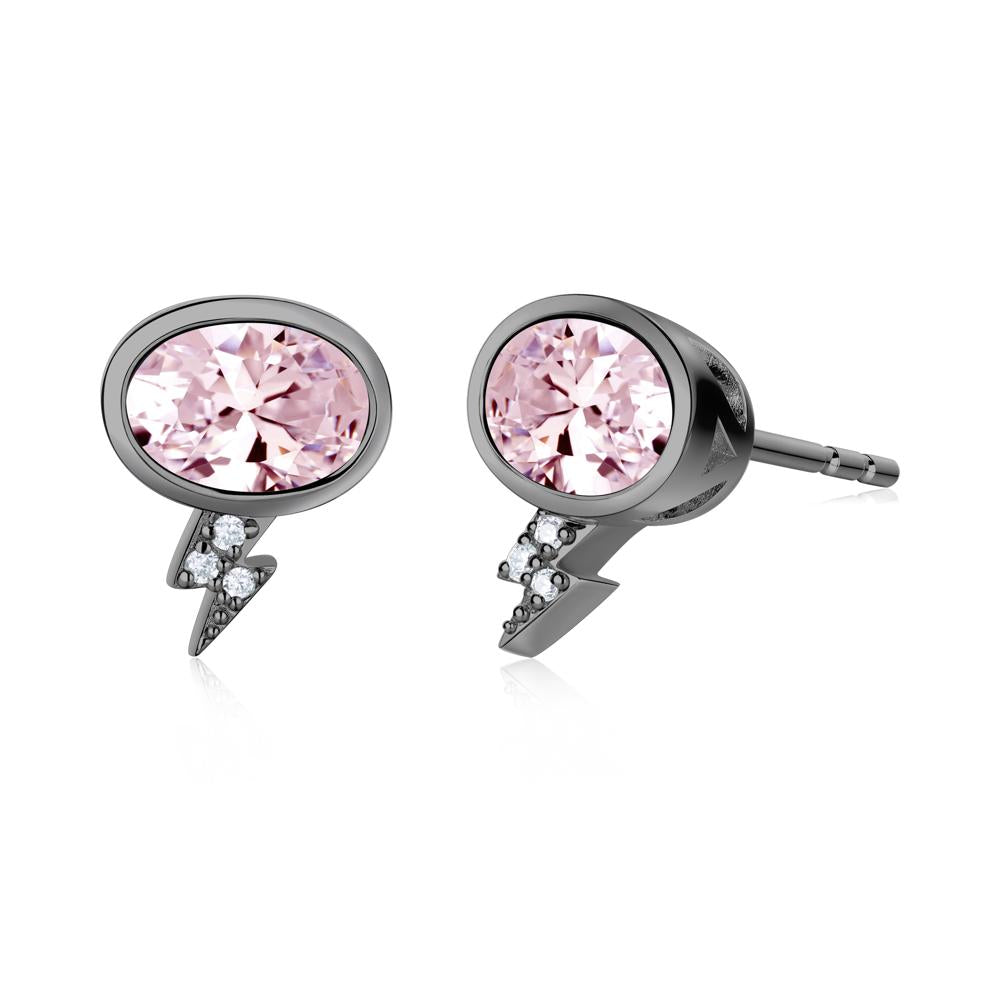 Lightning Oval Cut Garnet Stud Earrings - LUO Jewelry #gemstone_Pink Cubic Zirconia