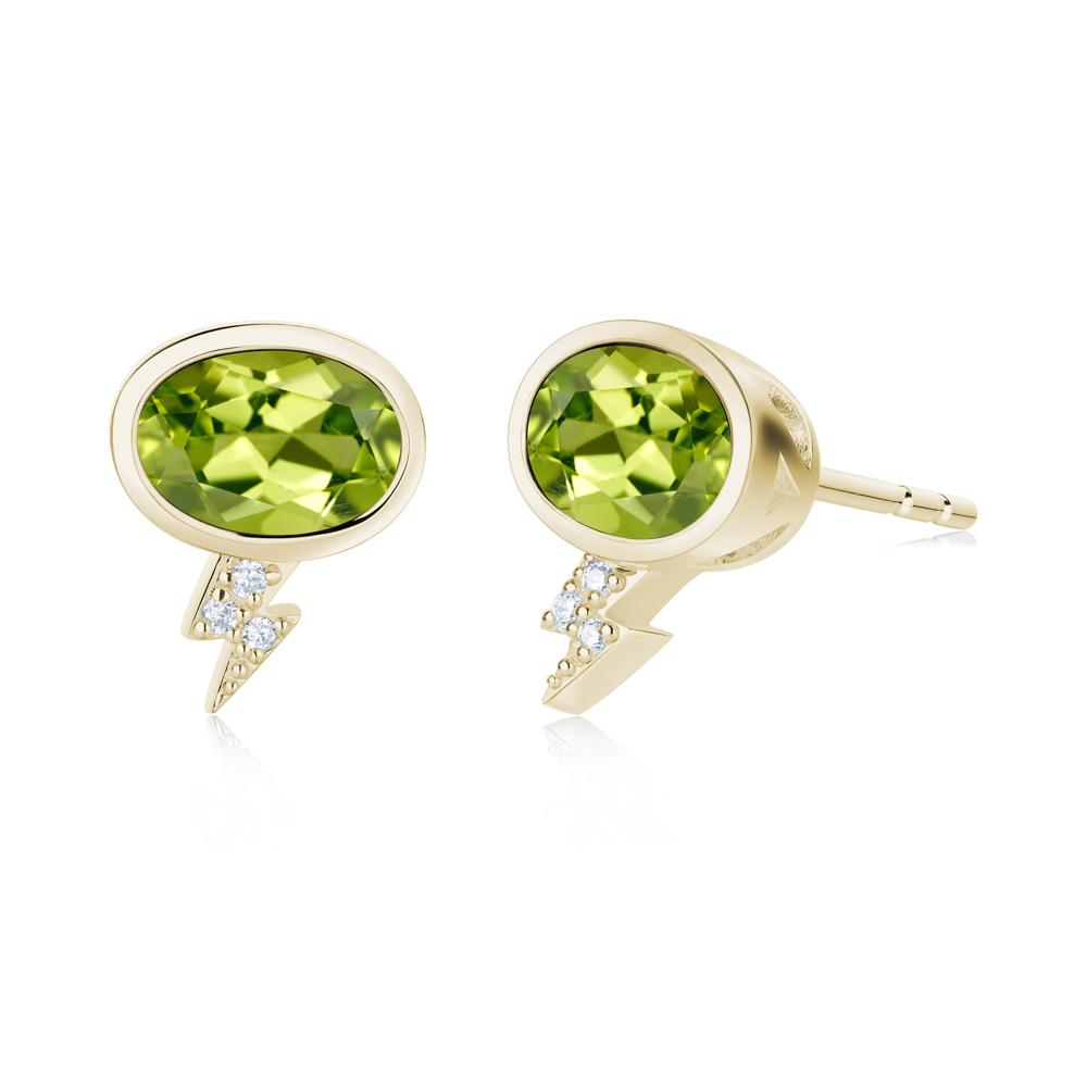 Lightning Oval Cut Garnet Stud Earrings - LUO Jewelry #gemstone_Peridot