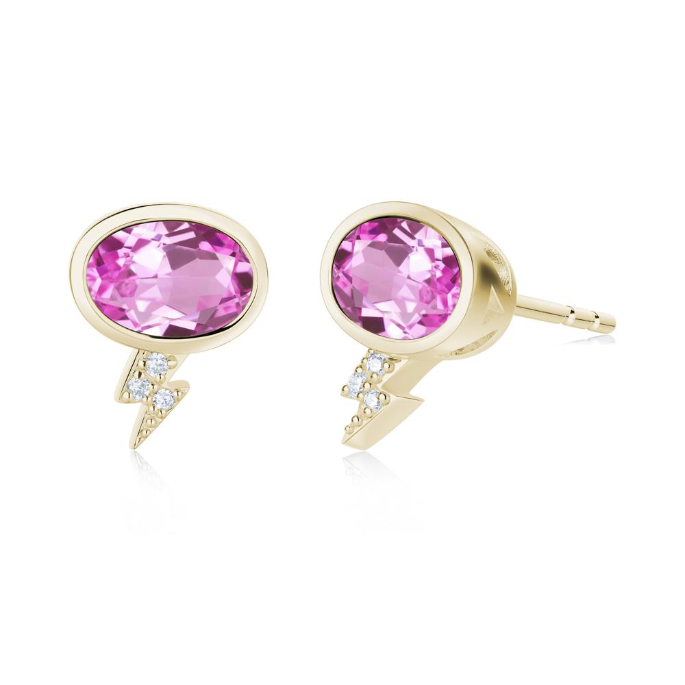 Lightning Oval Cut Garnet Stud Earrings - LUO Jewelry #gemstone_Pink Sapphire