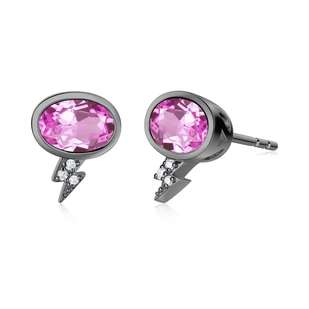 Lightning Oval Cut Garnet Stud Earrings - LUO Jewelry #gemstone_Pink Sapphire