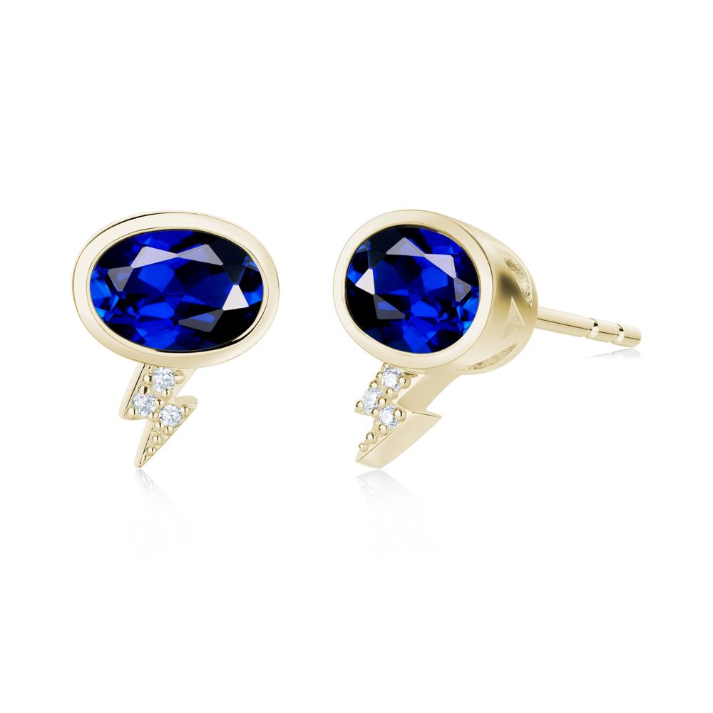 Lightning Oval Cut Garnet Stud Earrings - LUO Jewelry #gemstone_Sapphire