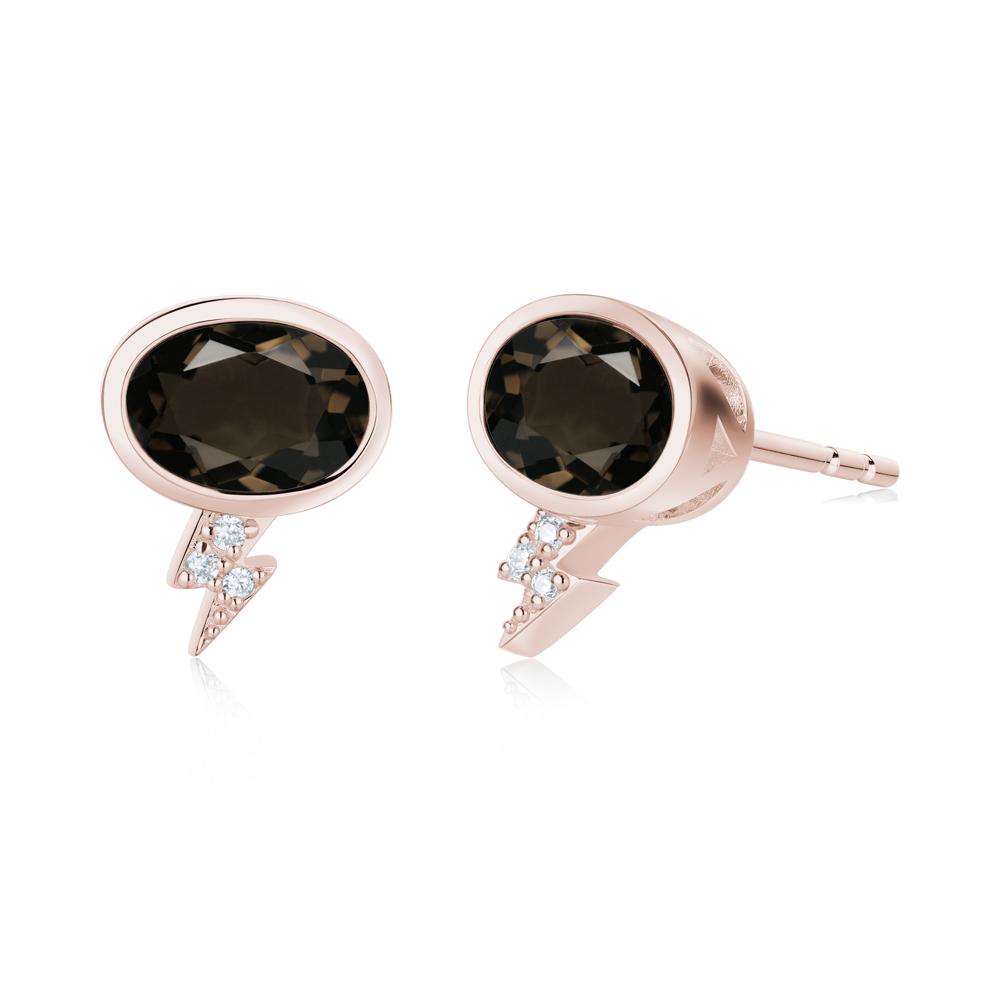 Lightning Oval Cut Garnet Stud Earrings - LUO Jewelry #gemstone_Smoky Quartz