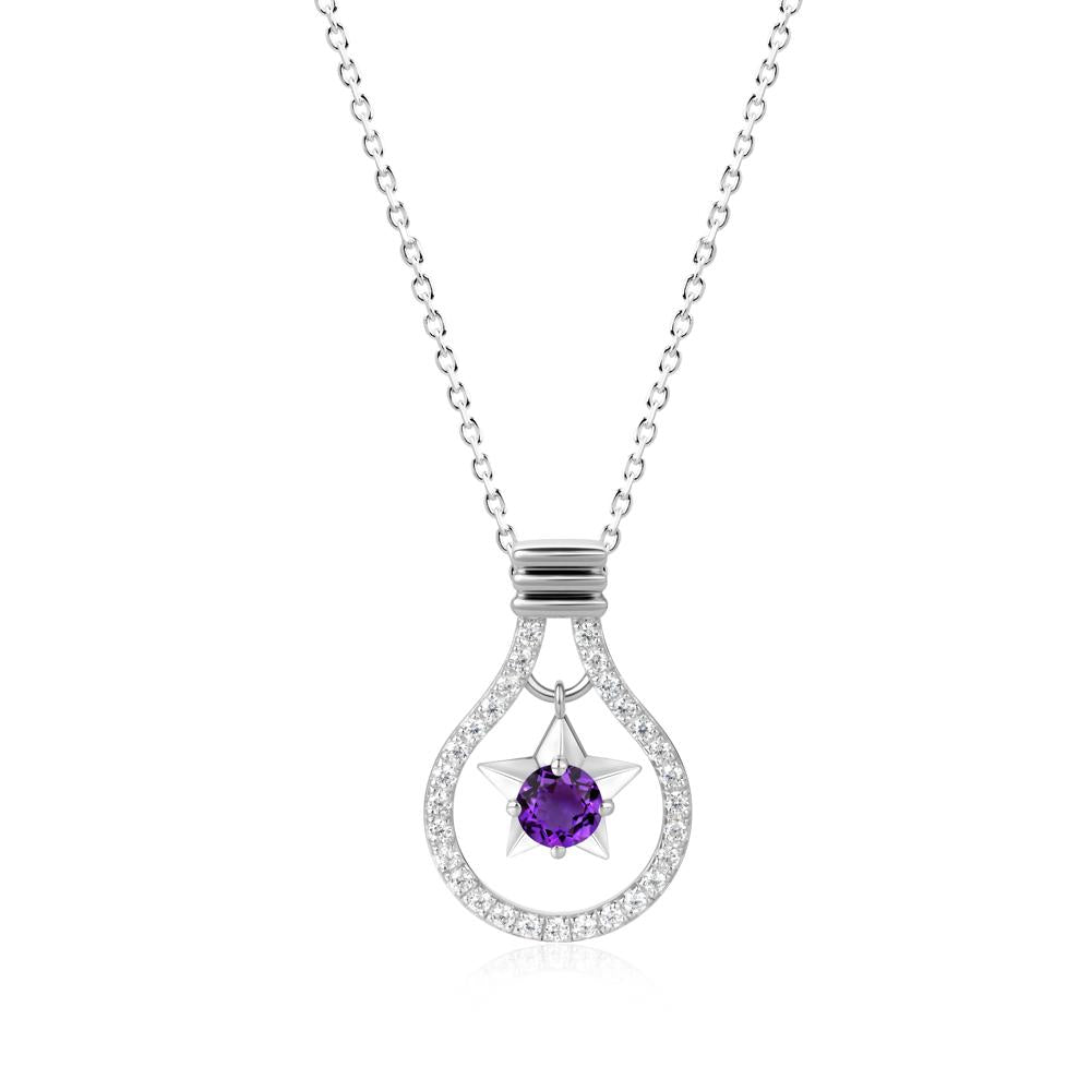 Lightbulb Star Green Amethyst Necklace - LUO Jewelry #gemstone_Amethyst