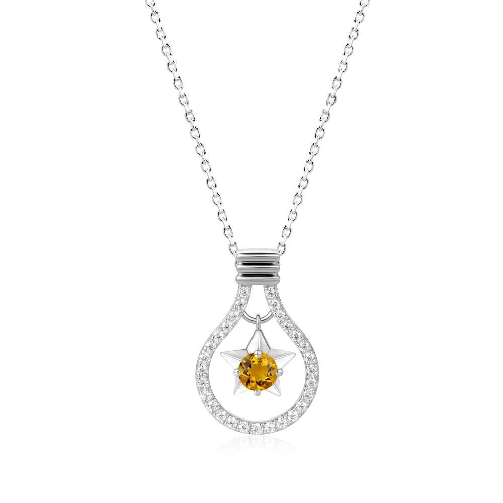 Lightbulb Star Green Amethyst Necklace - LUO Jewelry #gemstone_Citrine