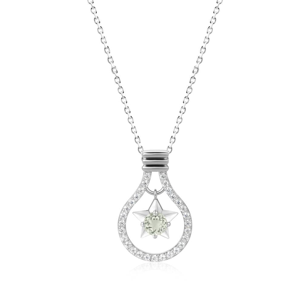 Lightbulb Star Green Amethyst Necklace - LUO Jewelry #gemstone_Green Amethyst