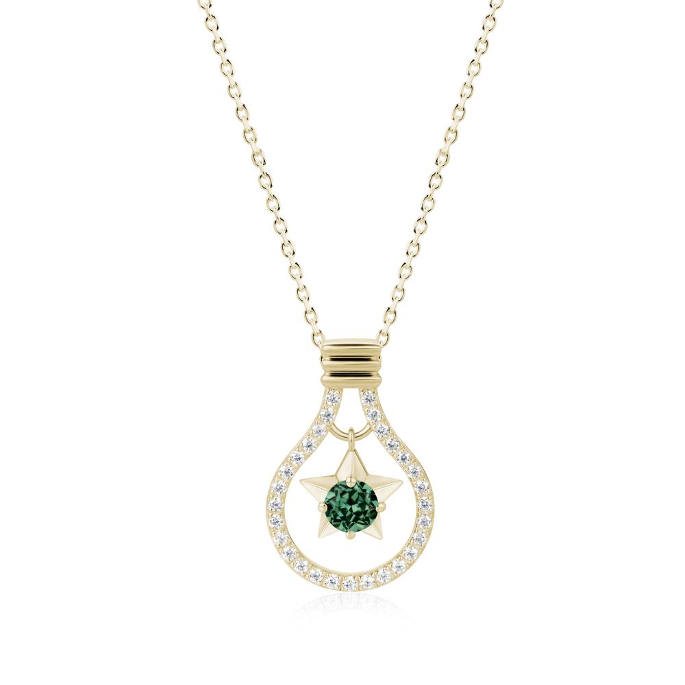 Lightbulb Star Green Amethyst Necklace - LUO Jewelry #gemstone_Green Sapphire