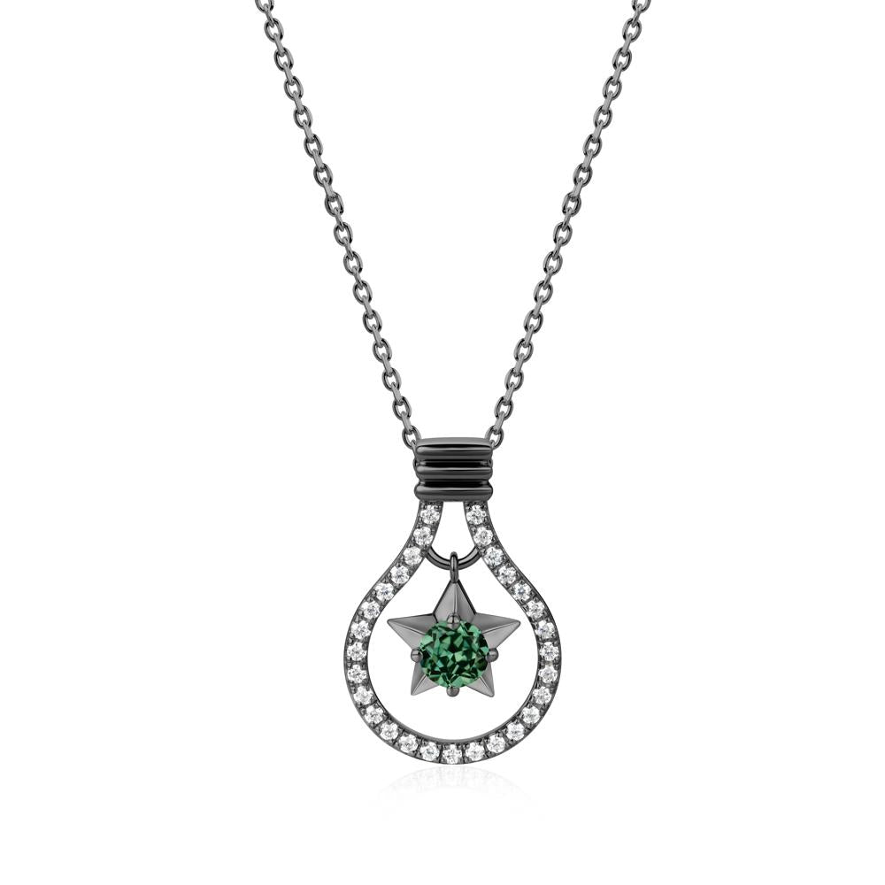 Lightbulb Star Green Amethyst Necklace - LUO Jewelry #gemstone_Green Sapphire