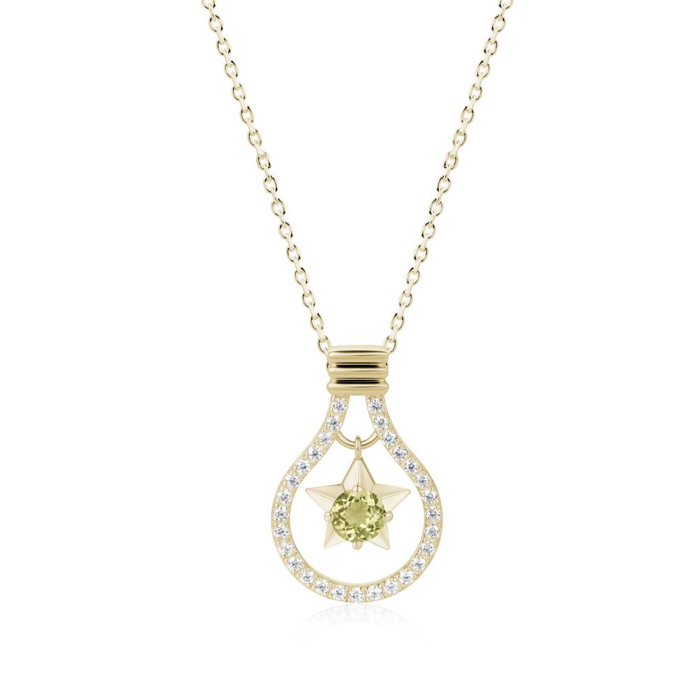Lightbulb Star Green Amethyst Necklace - LUO Jewelry #gemstone_Lemon Quartz