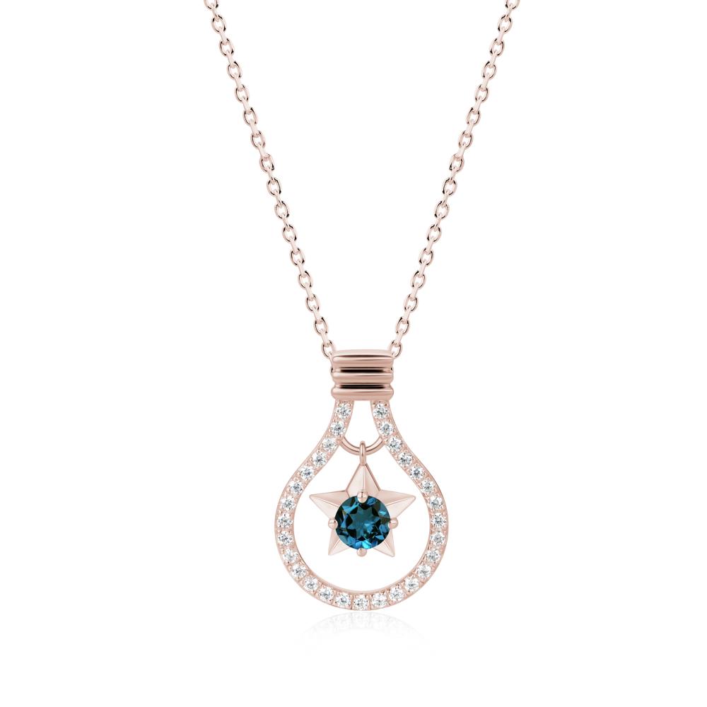 Lightbulb Star Green Amethyst Necklace - LUO Jewelry #gemstone_London Blue Topaz