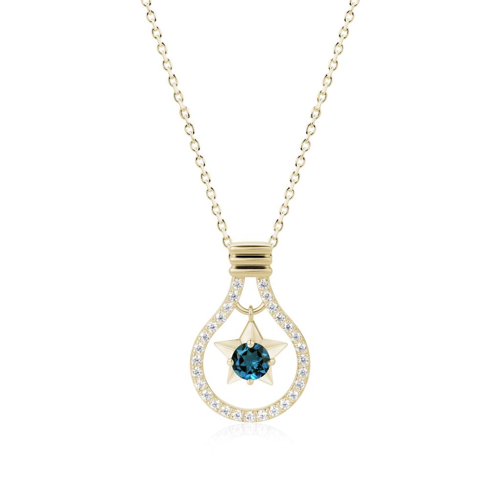 Lightbulb Star Green Amethyst Necklace - LUO Jewelry #gemstone_London Blue Topaz
