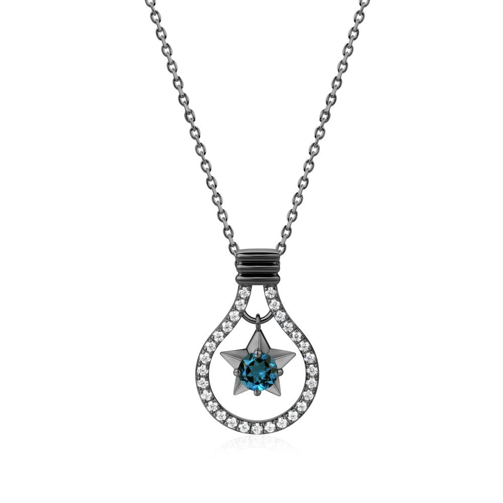 Lightbulb Star Green Amethyst Necklace - LUO Jewelry #gemstone_London Blue Topaz