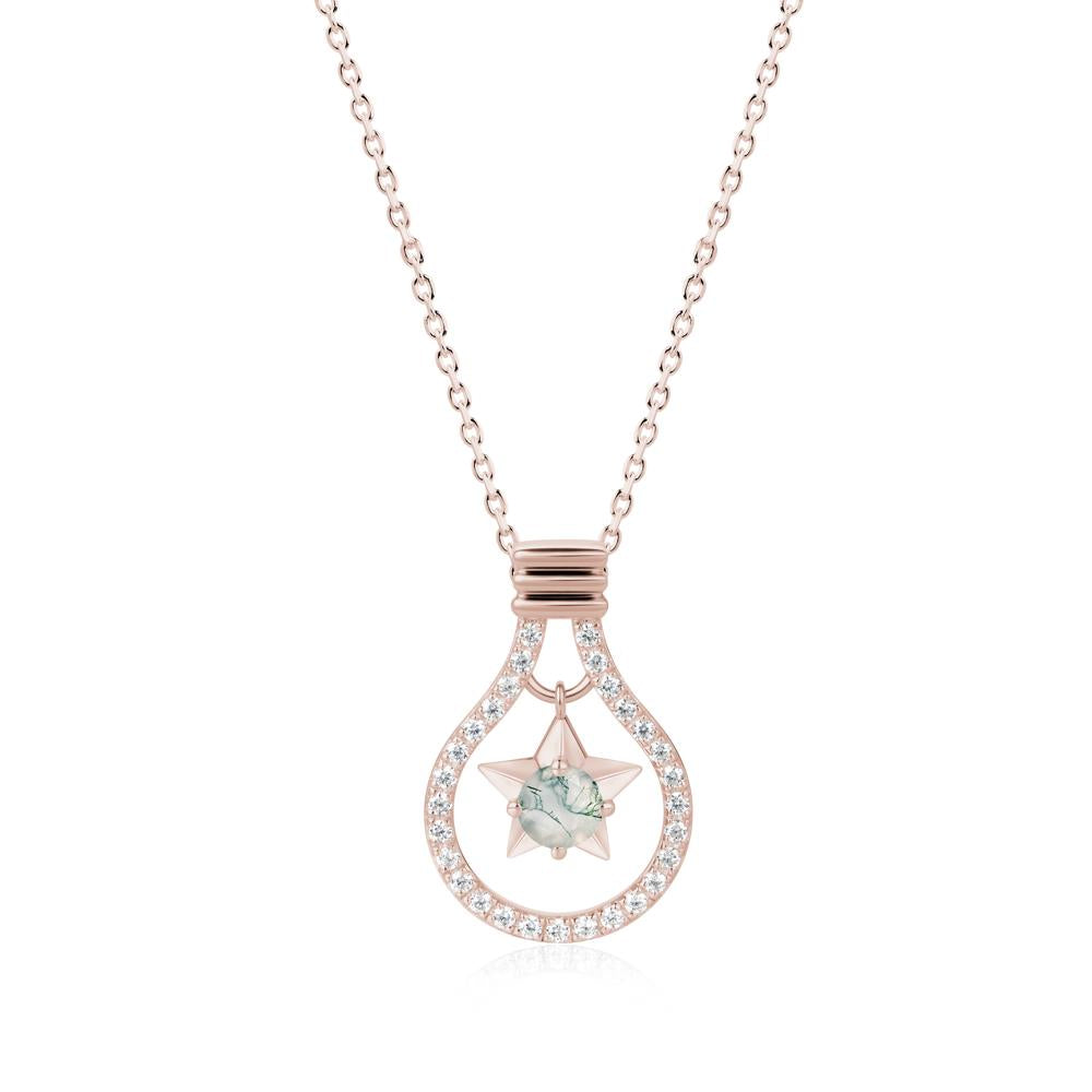 Lightbulb Star Green Amethyst Necklace - LUO Jewelry #gemstone_Moss Agate