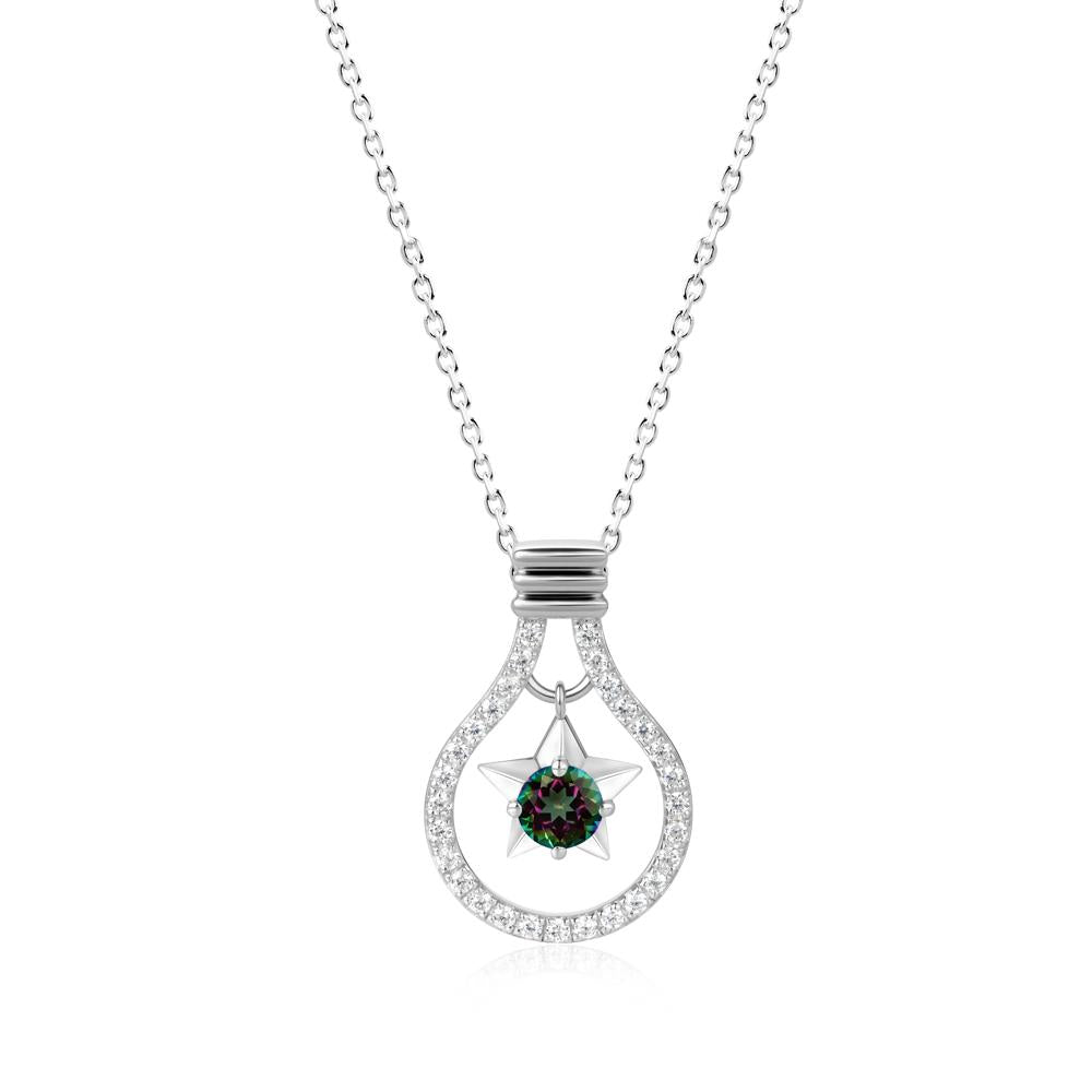 Lightbulb Star Green Amethyst Necklace - LUO Jewelry #gemstone_Mystic Topaz
