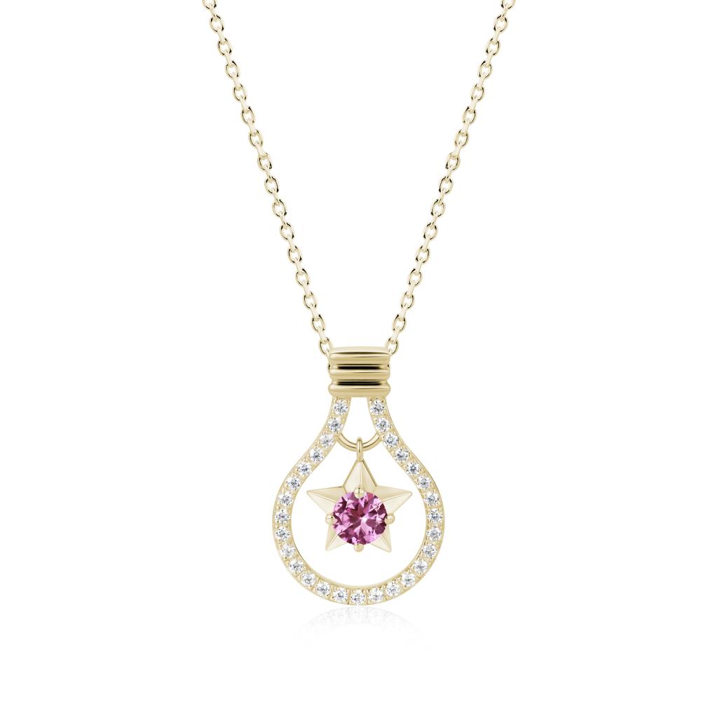 Lightbulb Star Green Amethyst Necklace - LUO Jewelry #gemstone_Pink Sapphire
