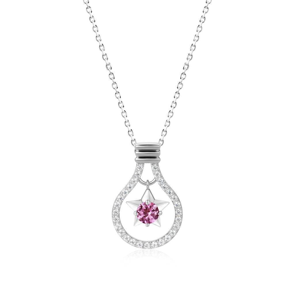 Lightbulb Star Green Amethyst Necklace - LUO Jewelry #gemstone_Pink Sapphire