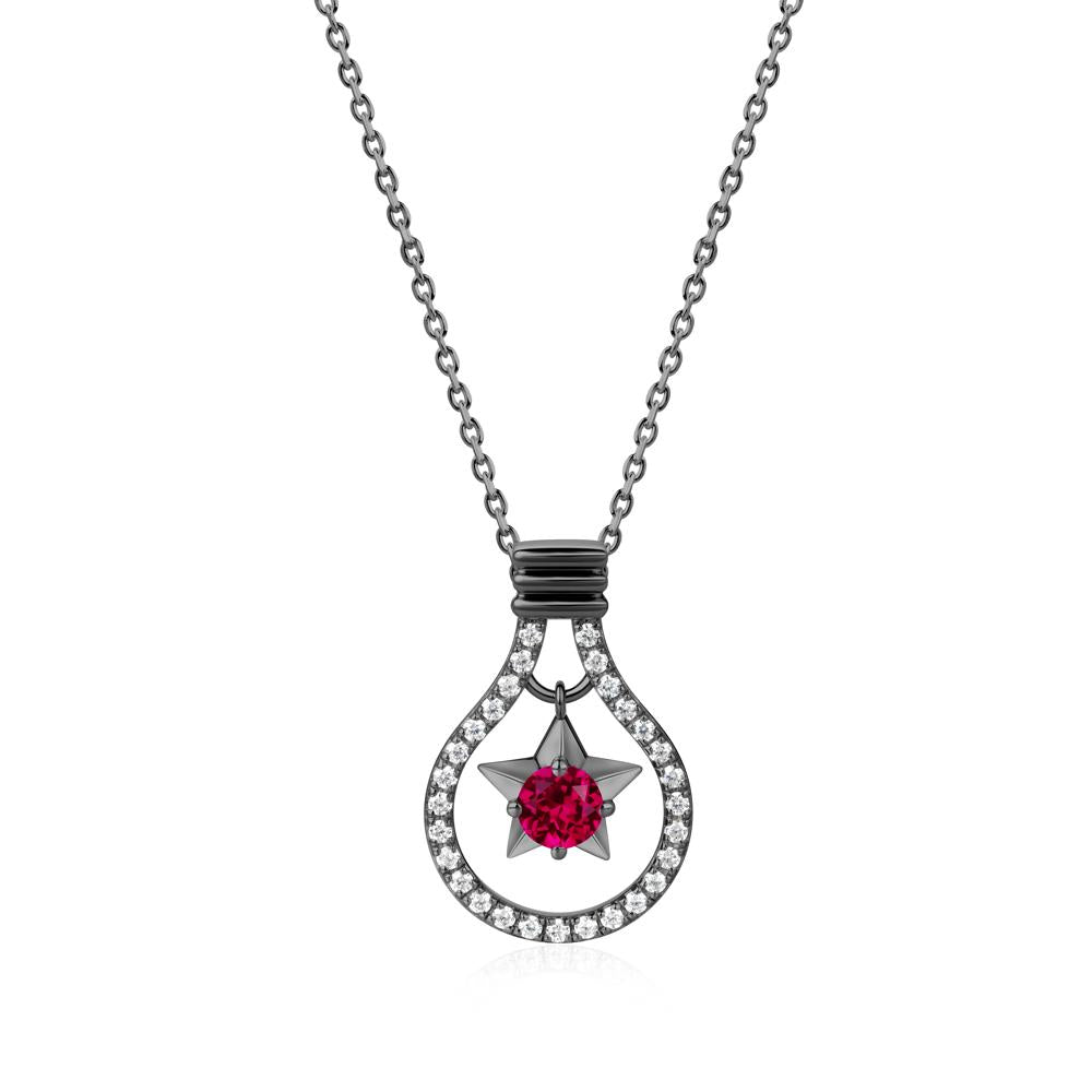 Lightbulb Star Green Amethyst Necklace - LUO Jewelry #gemstone_Ruby