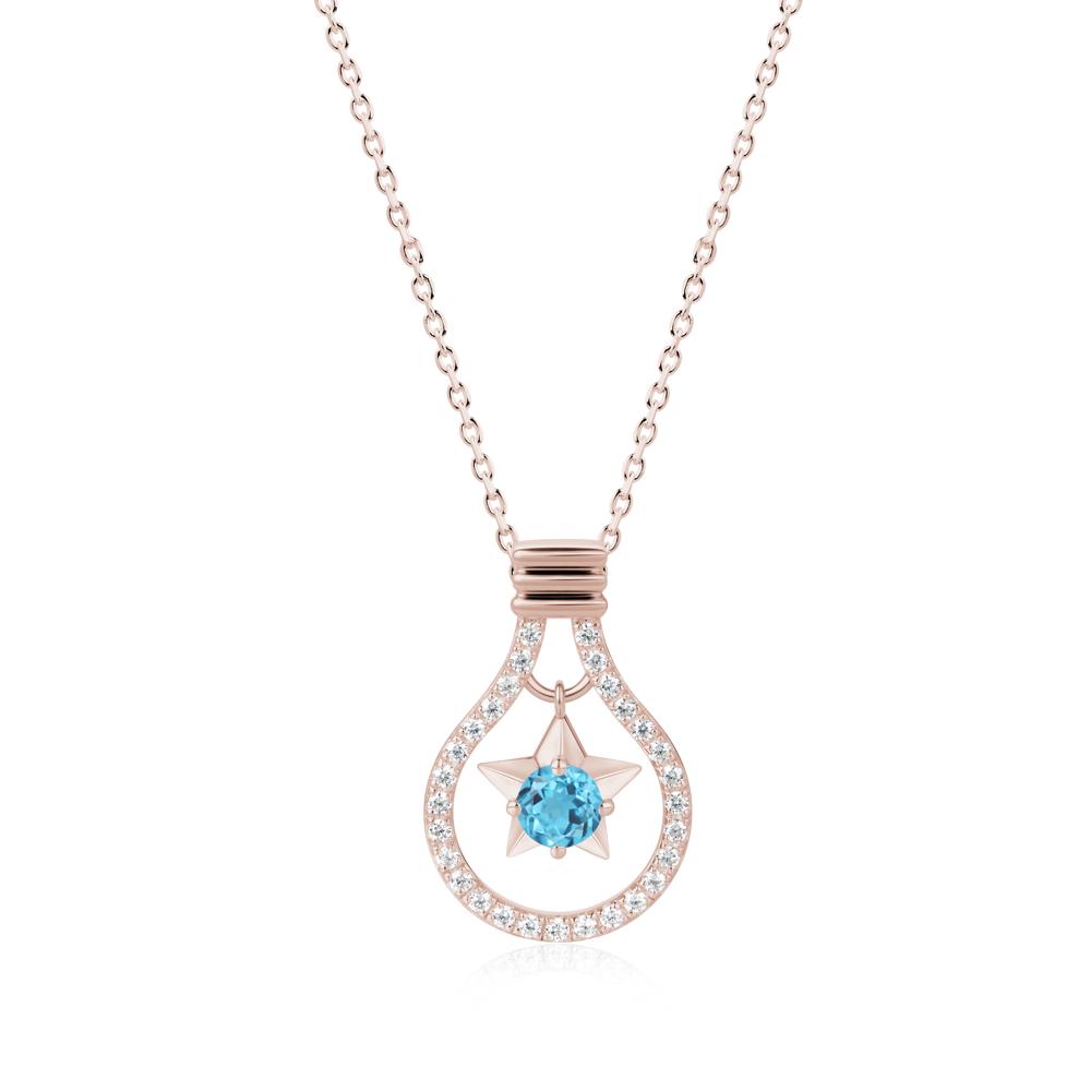 Lightbulb Star Green Amethyst Necklace - LUO Jewelry #gemstone_Swiss Blue Topaz