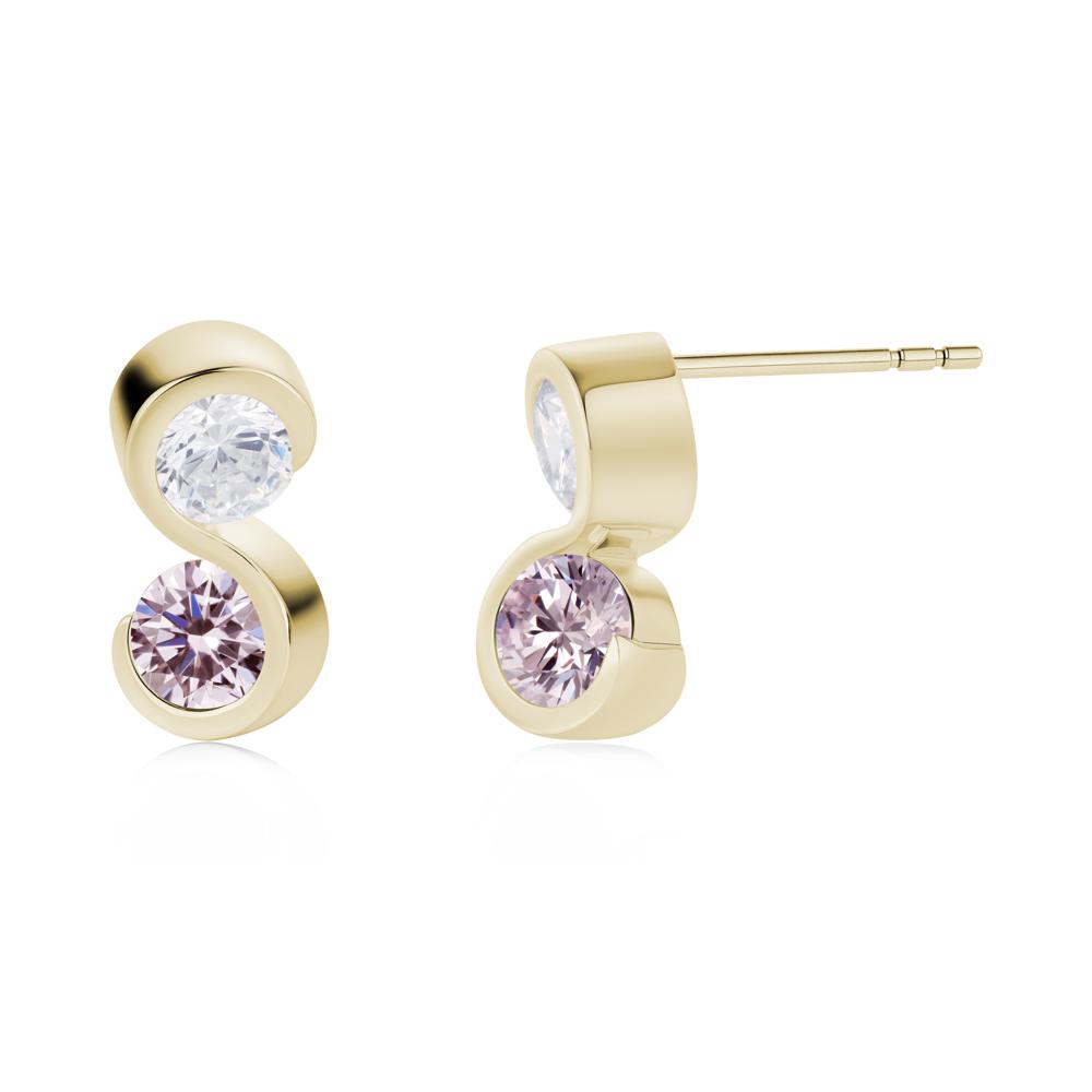 Infinity Dual Stone Alexandrite and Cubic Zirconia Stud Earrings - LUO Jewelry #gemstone_Cubic Zirconia and Pink Cubic Zirconia