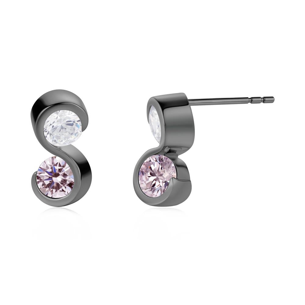 Infinity Dual Stone Alexandrite and Cubic Zirconia Stud Earrings - LUO Jewelry #gemstone_Cubic Zirconia and Pink Cubic Zirconia