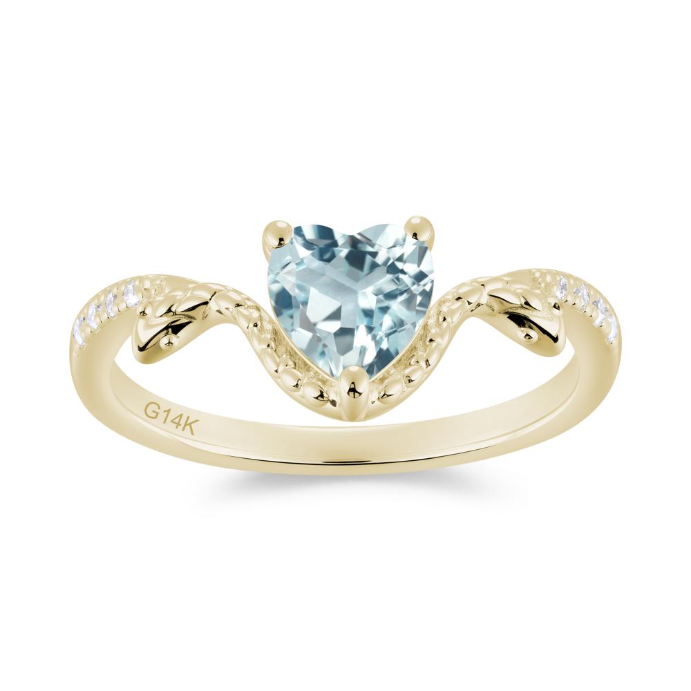 Heart Shaped Emerald Dual Snake Ring - LUO Jewelry #gemstone_Aquamarine