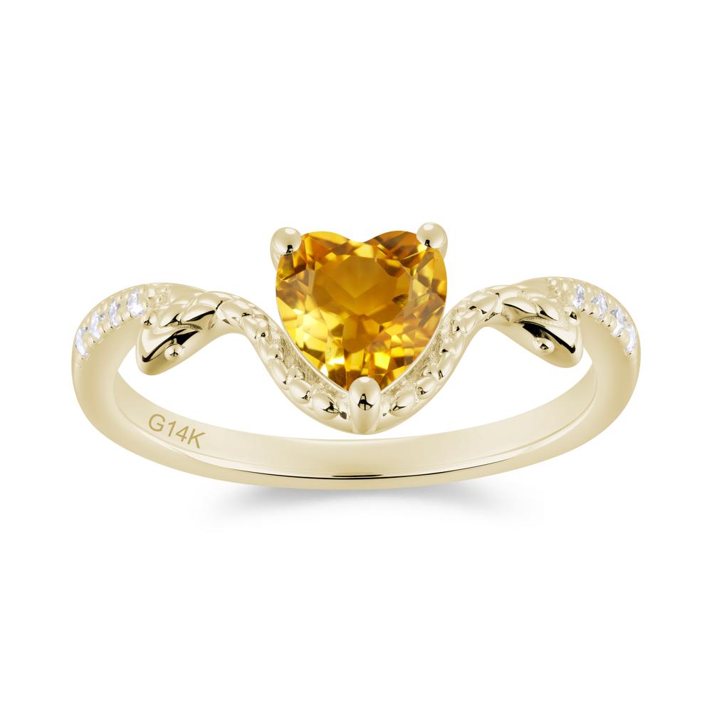Heart Shaped Emerald Dual Snake Ring - LUO Jewelry #gemstone_Citrine