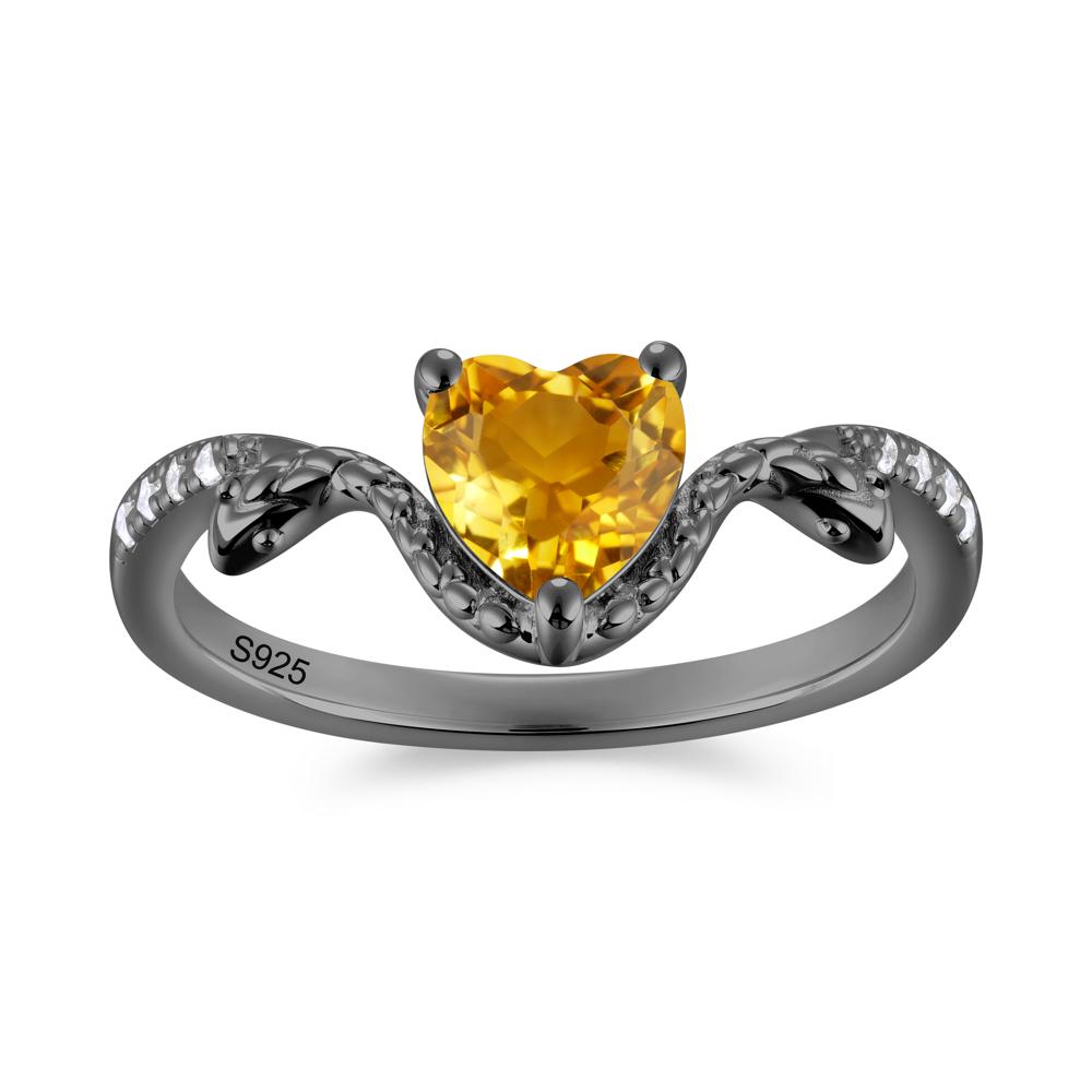 Heart Shaped Emerald Dual Snake Ring - LUO Jewelry #gemstone_Citrine