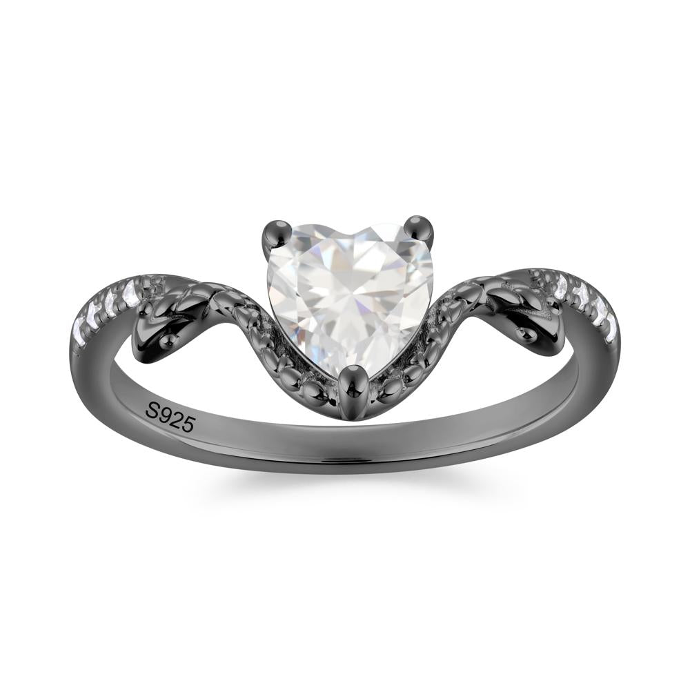 Heart Shaped Emerald Dual Snake Ring - LUO Jewelry #gemstone_Cubic Zirconia