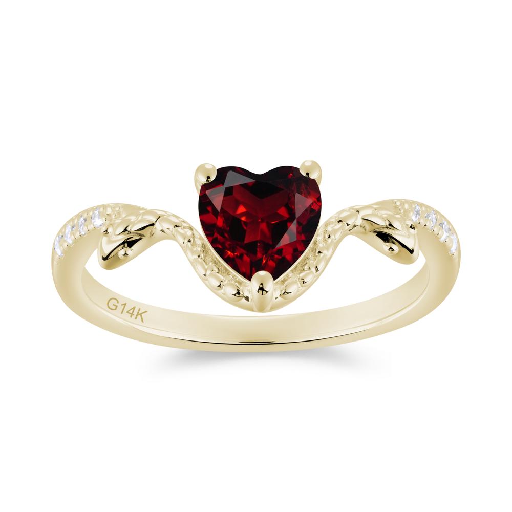 Heart Shaped Emerald Dual Snake Ring - LUO Jewelry #gemstone_Garnet