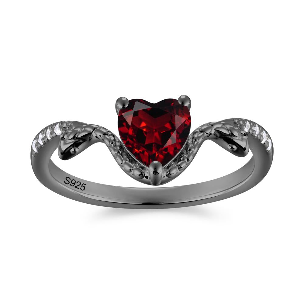 Heart Shaped Emerald Dual Snake Ring - LUO Jewelry #gemstone_Garnet