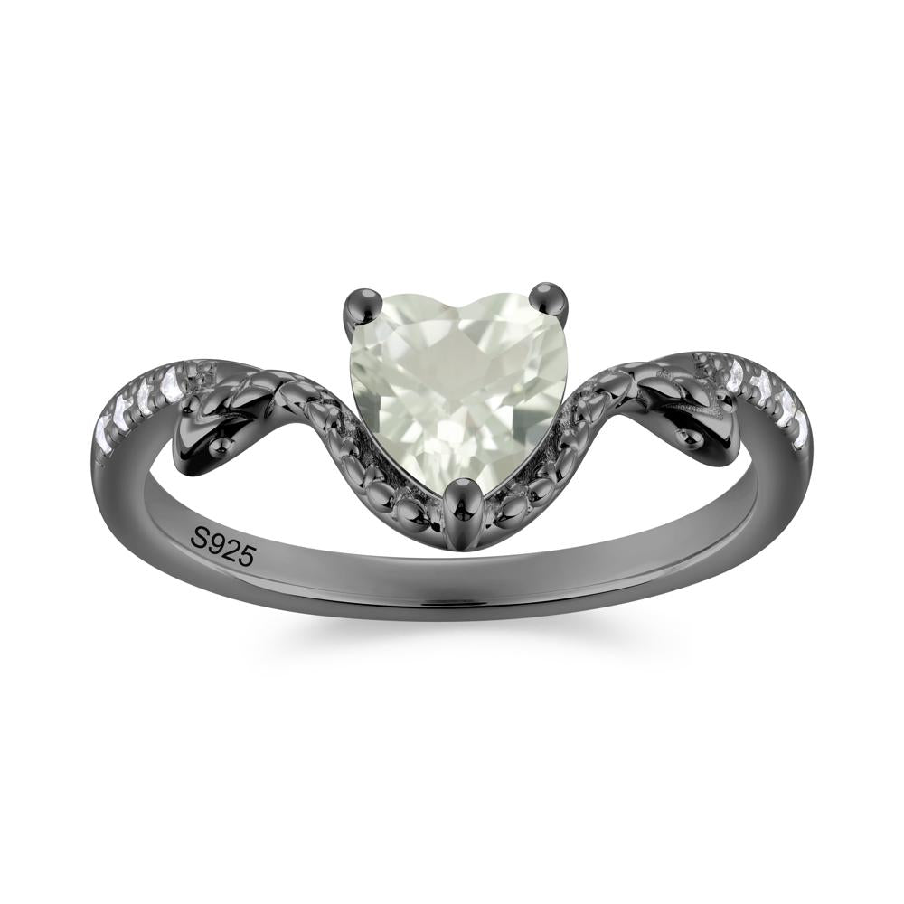 Heart Shaped Emerald Dual Snake Ring - LUO Jewelry #gemstone_Green Amethyst