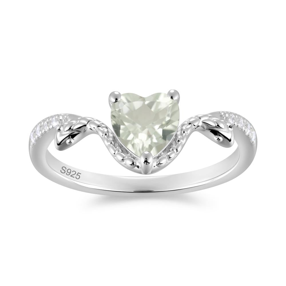 Heart Shaped Emerald Dual Snake Ring - LUO Jewelry #gemstone_Green Amethyst